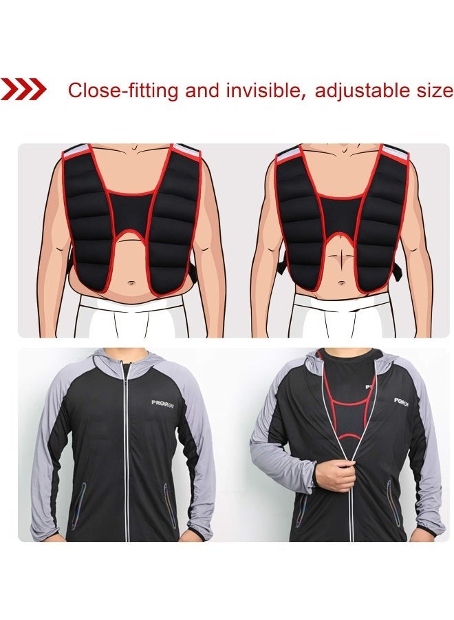 PROIRON Weighted Vest 8kg, Weight Vest for Men Women with Comfortable Breathable Fabric, Adjustable Buckle, Reflective Strip, Leak-Proof Iron Sand for Running Gym Workout Strength Training - Image 5