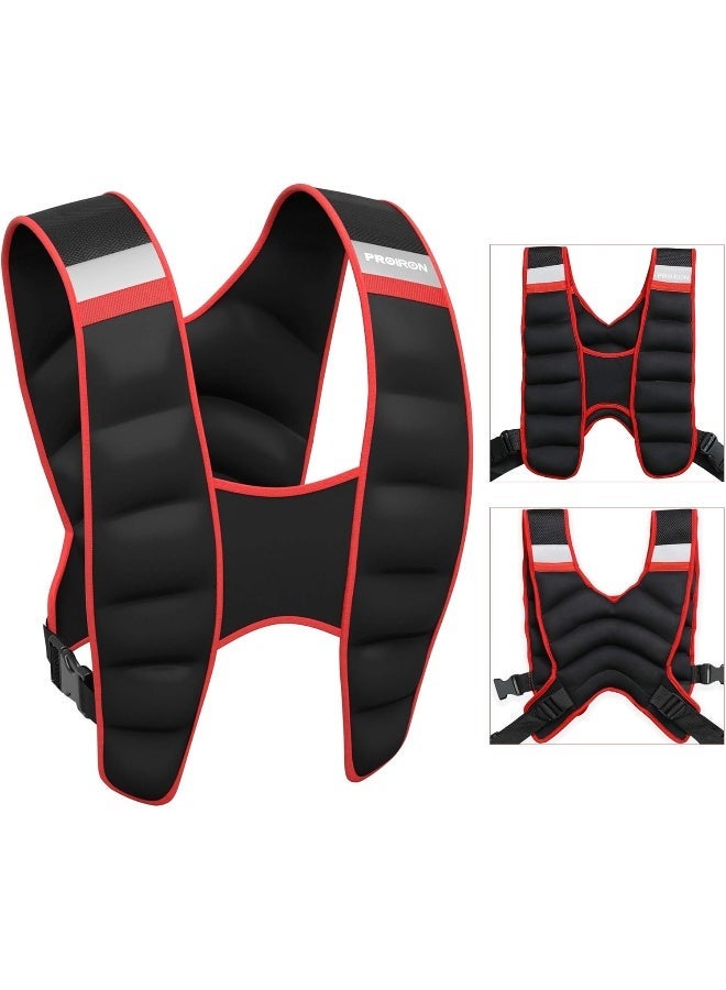 PROIRON Weighted Vest 8kg, Weight Vest for Men Women with Comfortable Breathable Fabric, Adjustable Buckle, Reflective Strip, Leak-Proof Iron Sand for Running Gym Workout Strength Training - Image 1