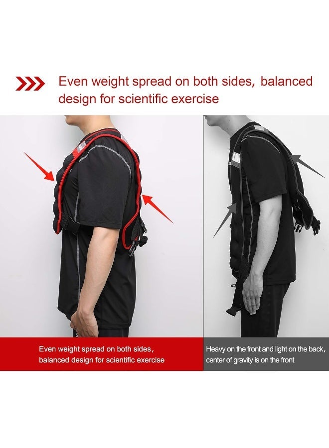 PROIRON Weighted Vest 8kg, Weight Vest for Men Women with Comfortable Breathable Fabric, Adjustable Buckle, Reflective Strip, Leak-Proof Iron Sand for Running Gym Workout Strength Training - Image 3