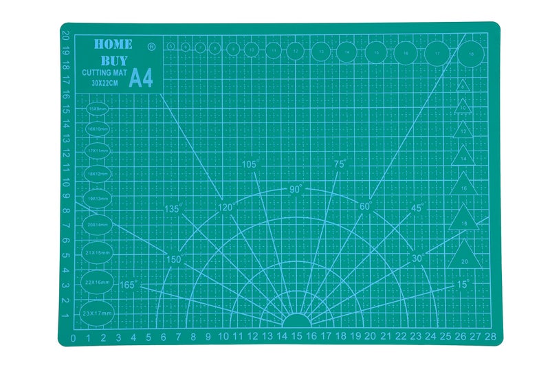 Home Buy HOME BUY Double Sided Self Healing Eco Friendly 5 Layers Cutting Mat Imperial/Metric (Cutting MAT A/4) with Marked Pattern and Grids (Green)  - Image 1