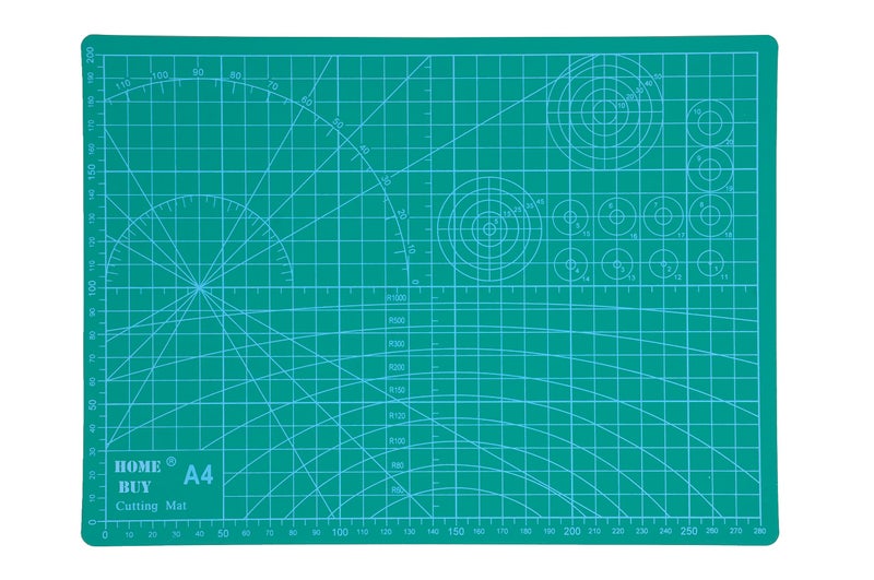 Home Buy HOME BUY Double Sided Self Healing Eco Friendly 5 Layers Cutting Mat Imperial/Metric (Cutting MAT A/4) with Marked Pattern and Grids (Green)  - Image 3