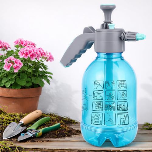 ORILEY 2L Multifunctional Manual Garden Sprayer Pressure Water Pump Bottle Handheld Mist Spray for Flowers Plant Watering Car Glass Home Cleaning (Blue) - Image 1