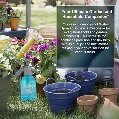 ORILEY 2L Multifunctional Manual Garden Sprayer Pressure Water Pump Bottle Handheld Mist Spray for Flowers Plant Watering Car Glass Home Cleaning (Blue) - Image 5