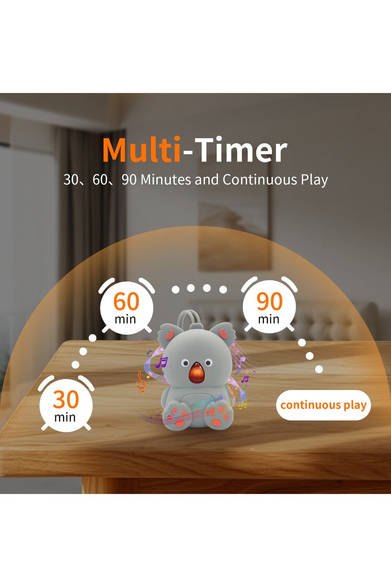 Luminous portable koala doll, timed baby white noise sleep aid Bluetooth music player speaker - Image 2