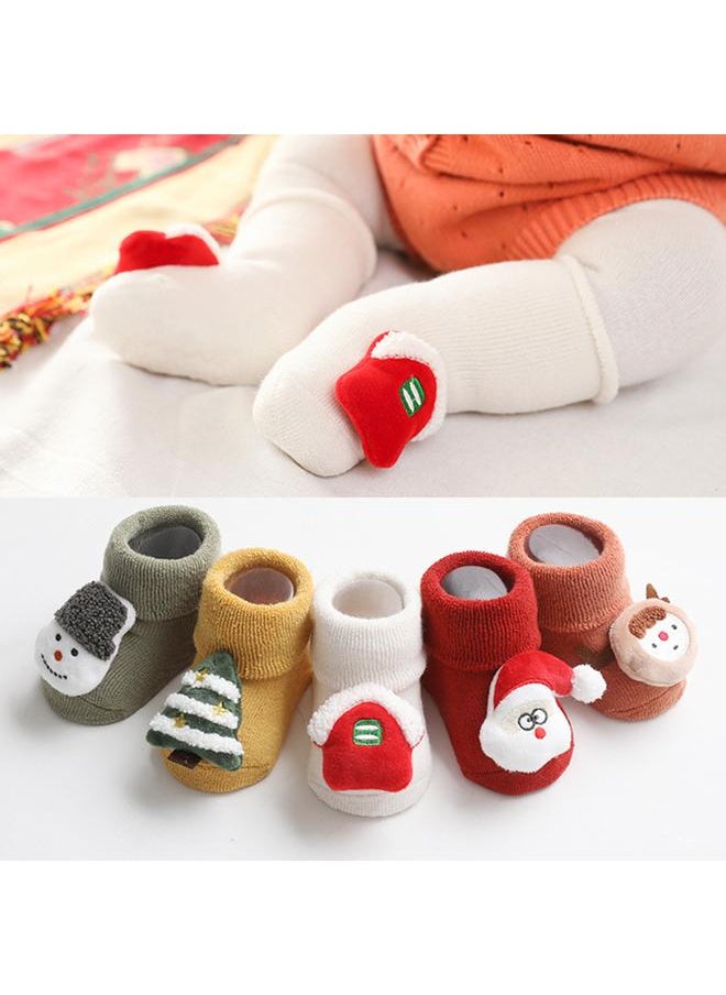 3 Pair Baby Christmas Socks Baby Non Slip Socks Cartoon Thicken Floor Socks for Baby Boys Girls Fluffy Cuddly Funny Socks