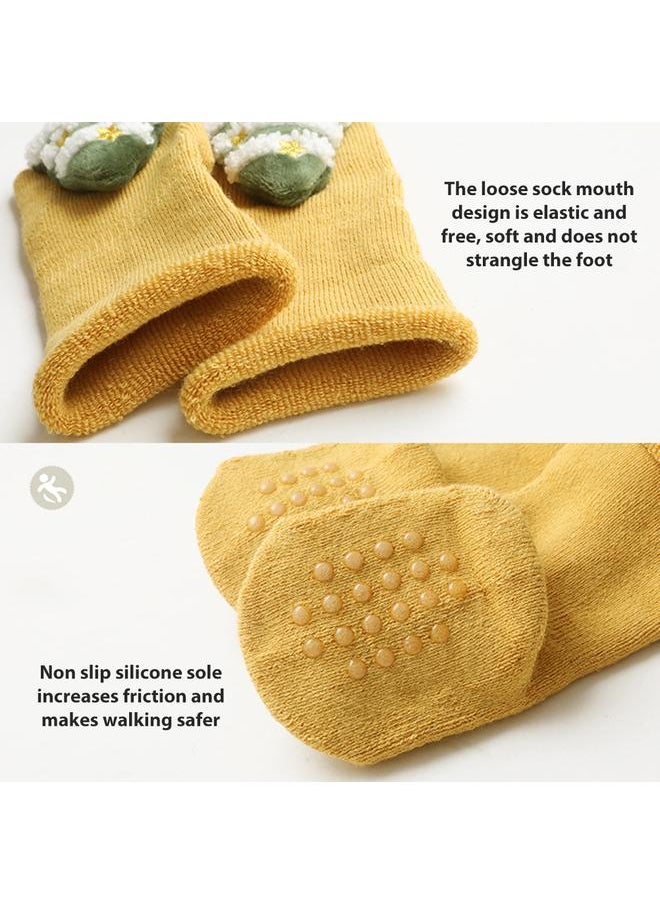 3 Pair Baby Christmas Socks Baby Non Slip Socks Cartoon Thicken Floor Socks for Baby Boys Girls Fluffy Cuddly Funny Socks