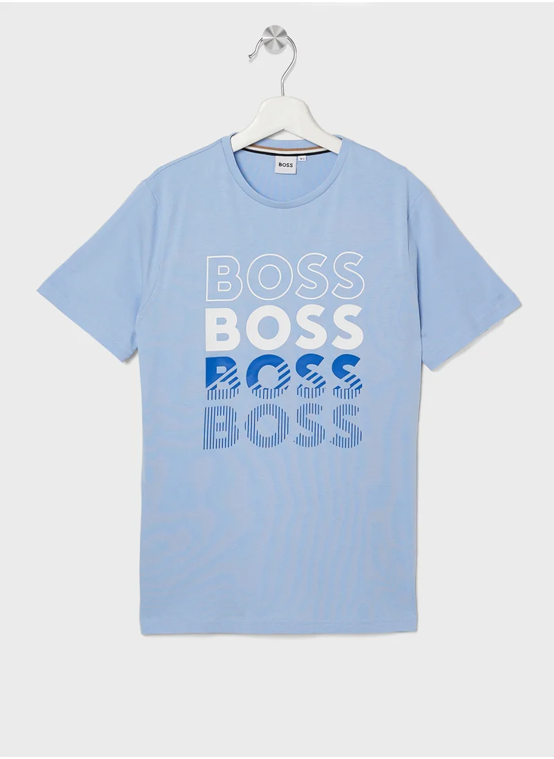 بوس Kids Logo T-shirt