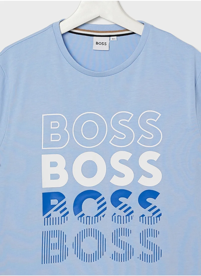 بوس Kids Logo T-shirt
