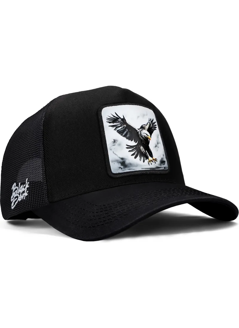 Black Börk BlackBörk V1 Trucker Eagle - Black Hat (Cap) with 6 Code Logo