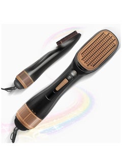 IONIC One Angel Hair Styler One-Step Hot Air Stylers, 2000W Hair Dryer & Volumizer Styler Hot Air Brush (Black)  - Image 1