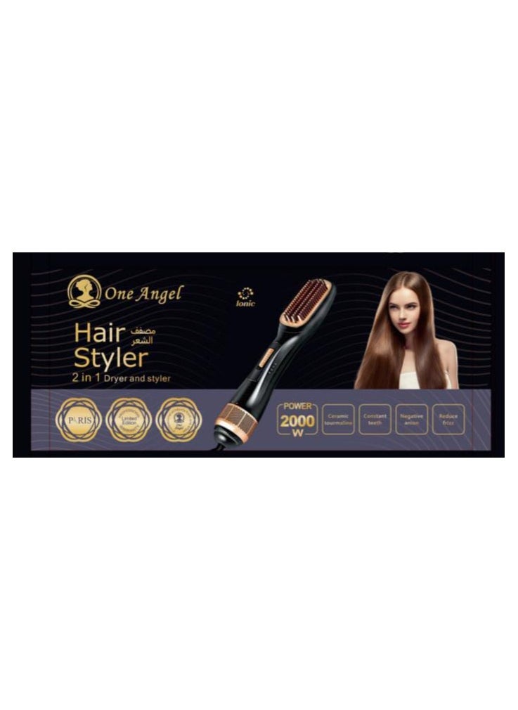 IONIC One Angel Hair Styler One-Step Hot Air Stylers, 2000W Hair Dryer & Volumizer Styler Hot Air Brush (Black)  - Image 5