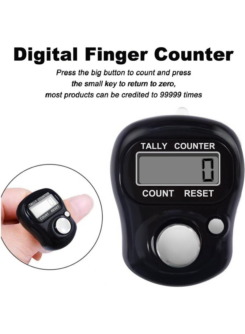 MJZ 4PCS Electronic Ring Finger Counter, Praise Digital Finger Counter Prayer Reminder Ring Resettable 5 Digit LCD Electronic Digital Display Finger Hand Tally Counter Counting for Golf, Goods Counting, Lap & Knitting - Image 2