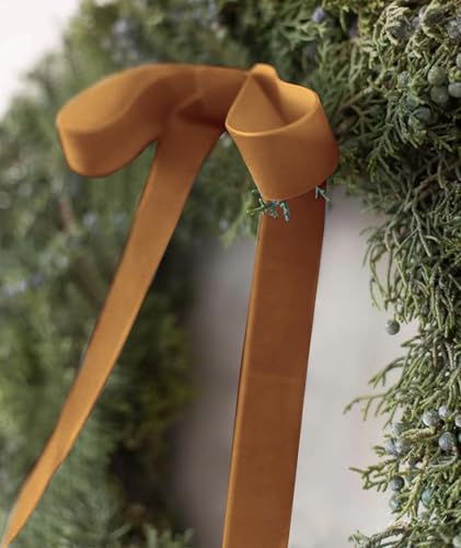 SIMISI RIBBON Copper Velvet Ribbon 1.5'' 25 Yards for Christmas Tree, Gift Wrapping, Flower Bouquet, Wreath Decorations, Bow Making - Image 3
