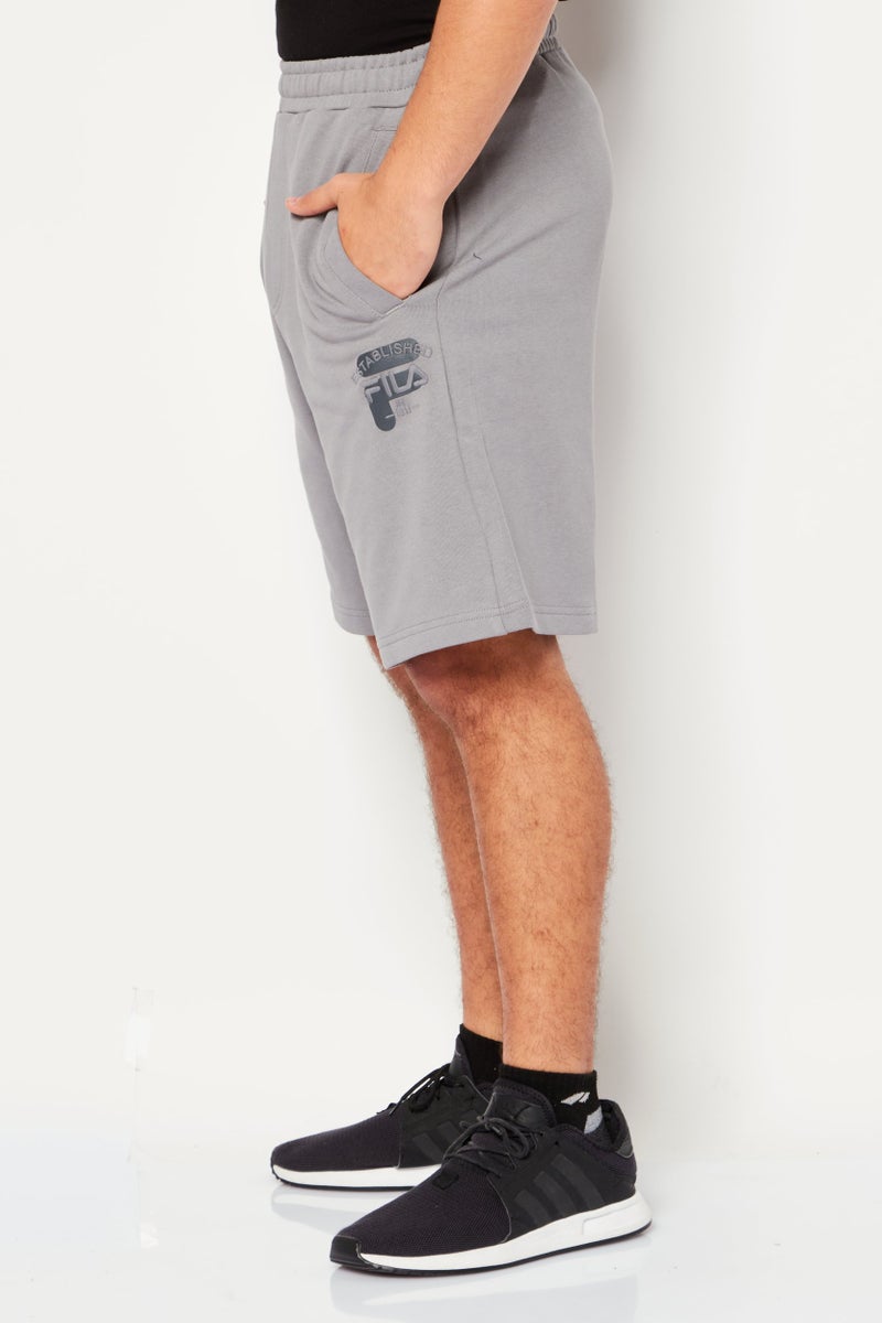 FILA Men Oversized Fit Drawstring Outdoor Shorts, Grey - Image 3