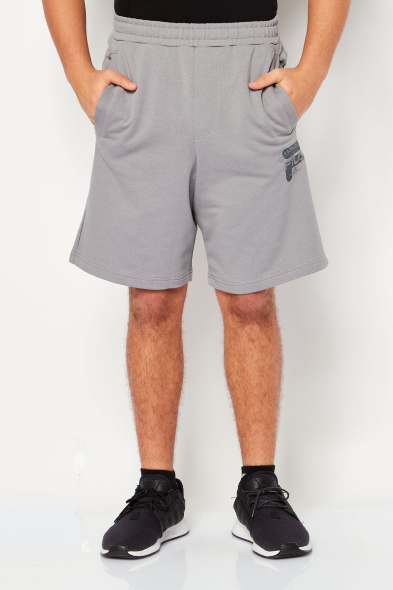 FILA Men Oversized Fit Drawstring Outdoor Shorts, Grey - Image 1