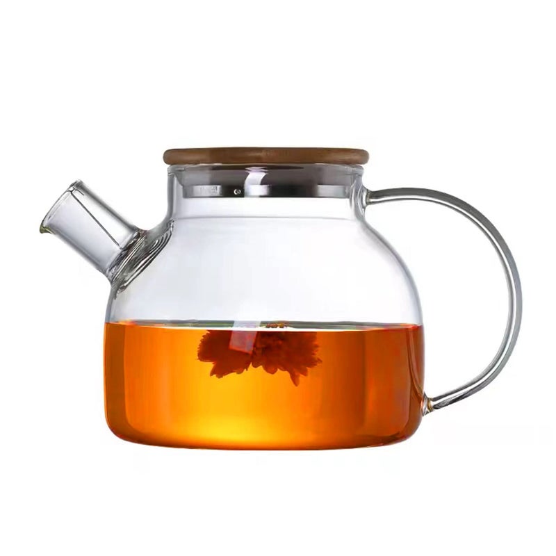 Hwagui Glass Teapot with Infuser for Loose Tea and Blooming Tea Heat Resistant Glass Teapot and Kettle for Stovetop Perfect Tea Maker 1000ml33oz - Image 1