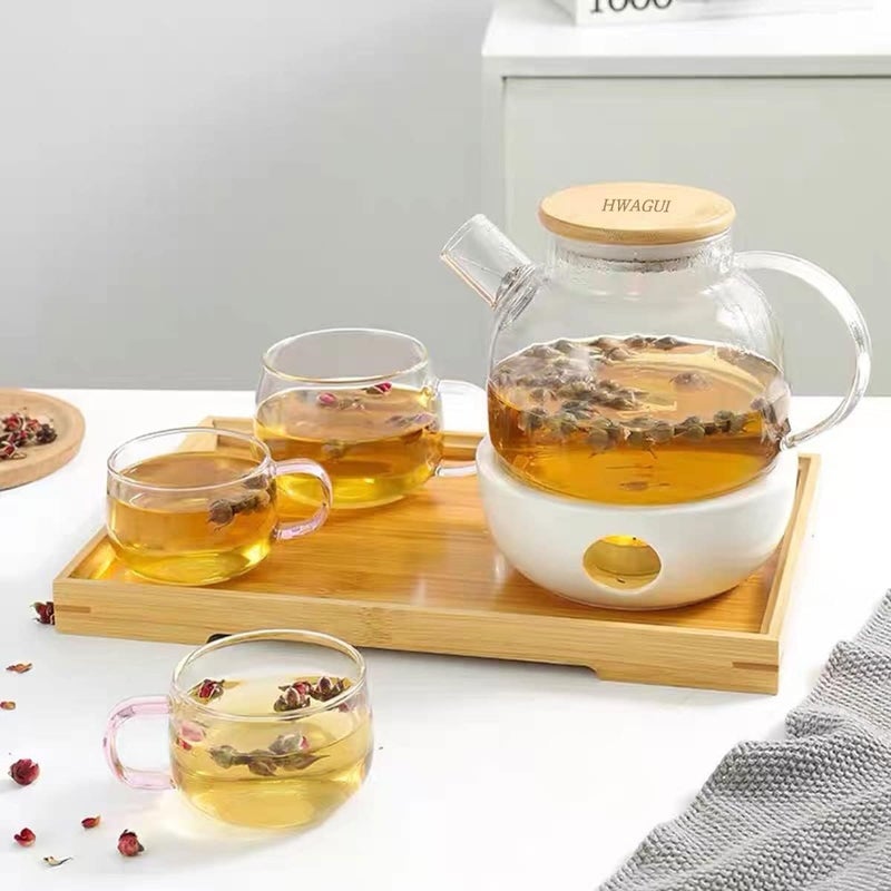 Hwagui Glass Teapot with Infuser for Loose Tea and Blooming Tea Heat Resistant Glass Teapot and Kettle for Stovetop Perfect Tea Maker 1000ml33oz - Image 5