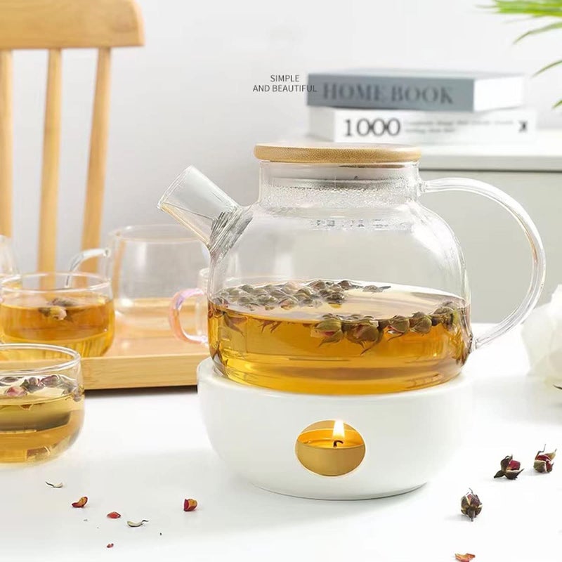 Hwagui Glass Teapot with Infuser for Loose Tea and Blooming Tea Heat Resistant Glass Teapot and Kettle for Stovetop Perfect Tea Maker 1000ml33oz - Image 4