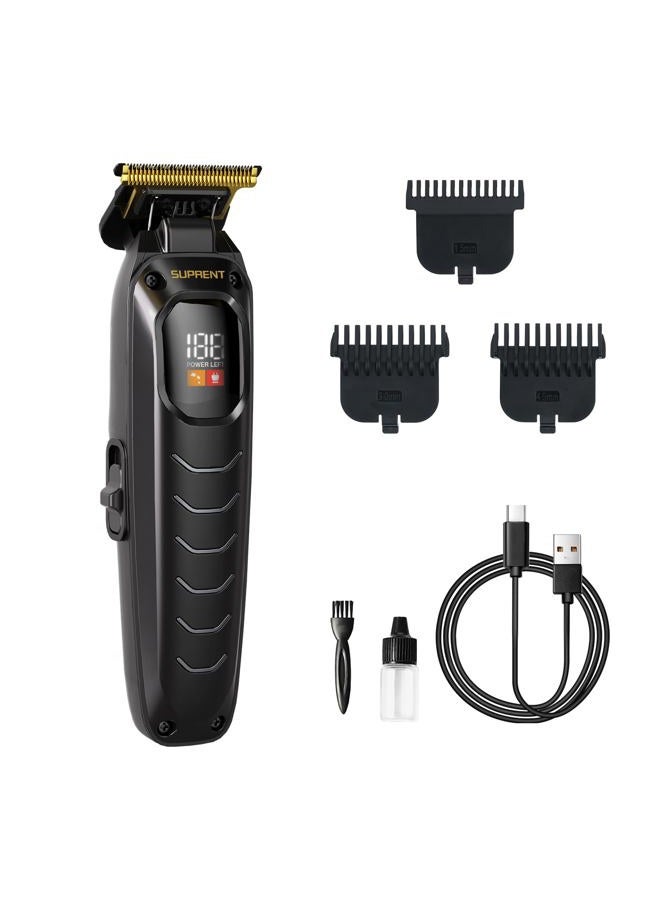 SUPRENT Hair Trimmers for Men - Cordless Zero-gapped Beard Hair trimmer with LED Display, High-performance Rechargeable Trimmer for Home Use With Titanium Blades (Black) - Image 1