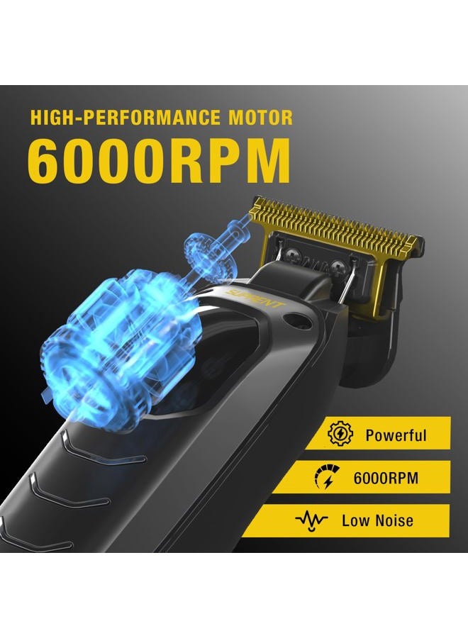 SUPRENT Hair Trimmers for Men - Cordless Zero-gapped Beard Hair trimmer with LED Display, High-performance Rechargeable Trimmer for Home Use With Titanium Blades (Black) - Image 2