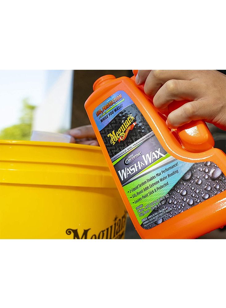 Meguiar's غسول وشمع هجين سيراميك G210256 - 1.41 لتر شامبو هجين سيراميك - 236 مل تعزيز سيراميك (SiO2) - Image 2