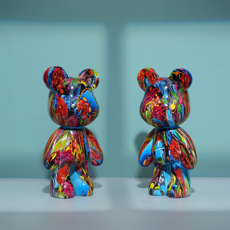 Coniuty Resin Bear Statue Decor for Home, Animal Sculpture Ornament for Indoor Room (Type D) - Image 4