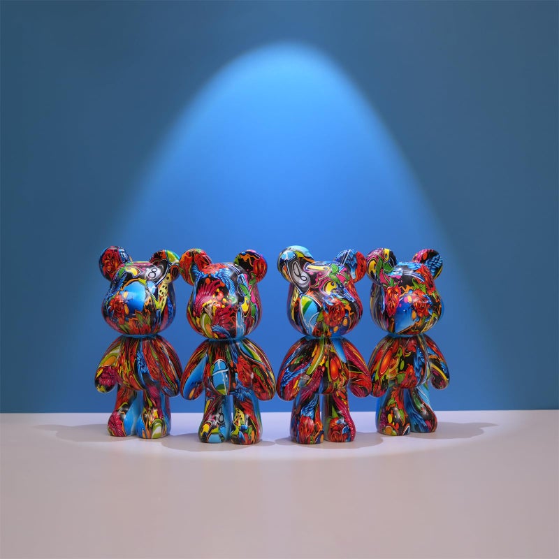 Coniuty Resin Bear Statue Decor for Home, Animal Sculpture Ornament for Indoor Room (Type D) - Image 5