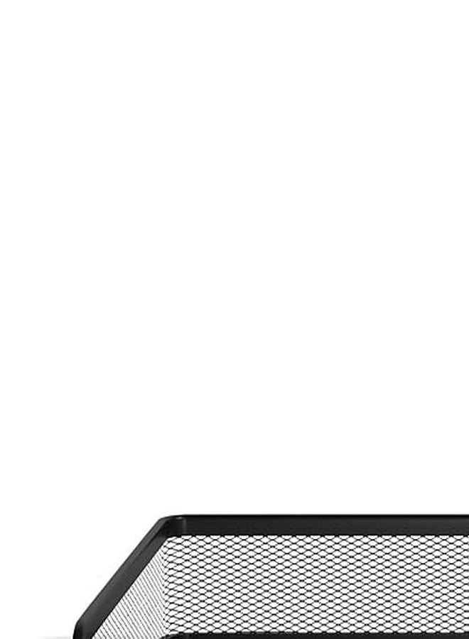 TRU RED صينية رسائل معدنية قابلة للتكديس من TRU RED، سوداء غير لامعة، عبوة من قطعتين - منظم أوراق مكتبي متين لملفات المكتب - Image 5
