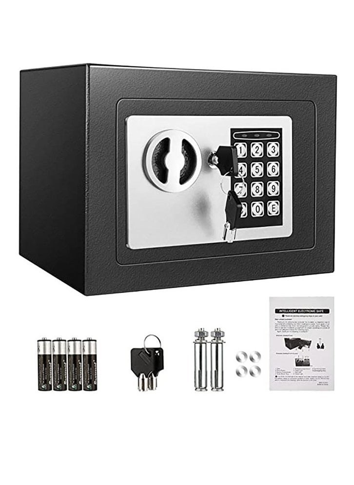 Arabest - Mini black safe,electronic digital keypad lock,equipped with two keys,suitable for home/office/hotel (Black) - Image 1