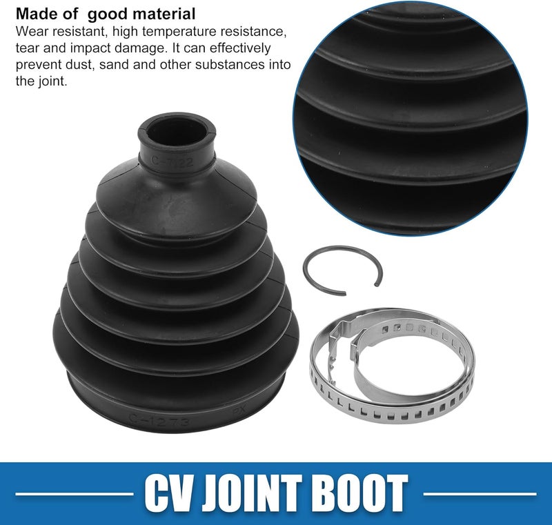 A ABSOPRO CV Joint Boot Kit No.1K0498203 with Clamps for Volkswagen Beetle and Jetta - Image 5