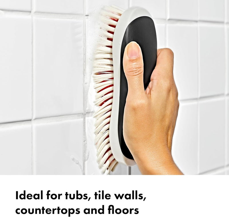 OXO Good Grips Grout Brush & Heavy Duty Scrub Brush Combo Set; Tough, Durable bristles Cut Through Grime and soap scum; Ideal for tubs, Tile Walls, countertops and Floors Anti slip - Image 4