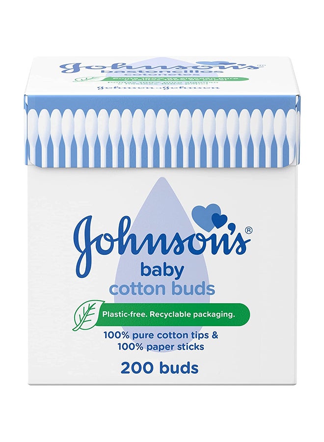Johnson's 600-Piece Baby Cotton Buds (3 packs of 200) - Image 1