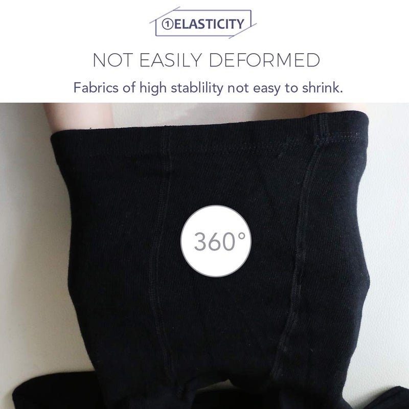 techcity Baby Toddler Girls Tights Seamless Cable Knit Cotton Leggings Pants Stockings for Infant Baby Girl (Black, 12-24 Months) - Image 4