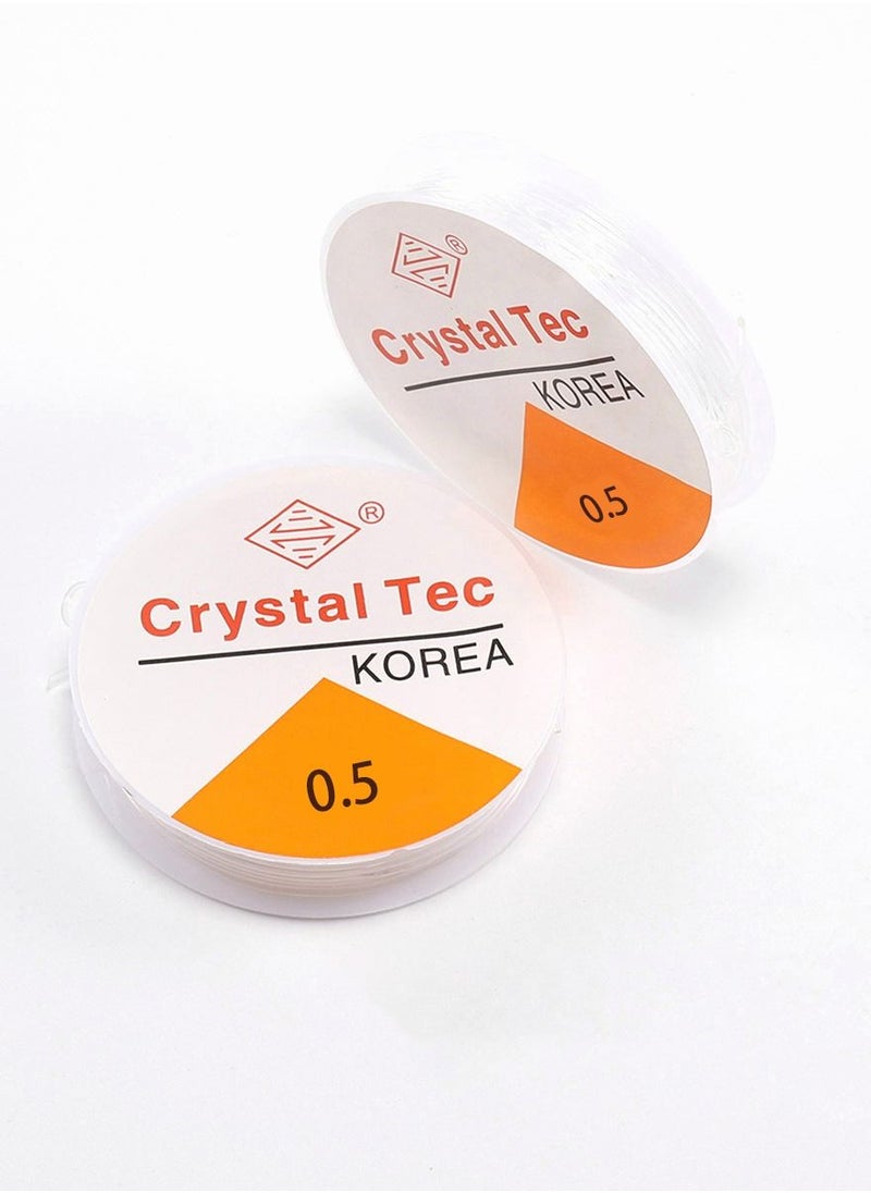 Crystal Tec - 5 Rolls Elastic String Stretchy Bracelet String Crystal String Cord Bead Fibre Crafting for Bracelet, Beading and Jewelry Making (0.5mm) - Image 1