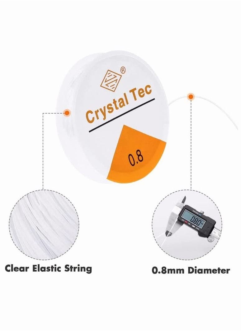 Crystal Tec - 5 Rolls Elastic String Stretchy Bracelet String Crystal String Cord Bead Fibre Crafting for Bracelet, Beading and Jewelry Making (0.5mm) - Image 1