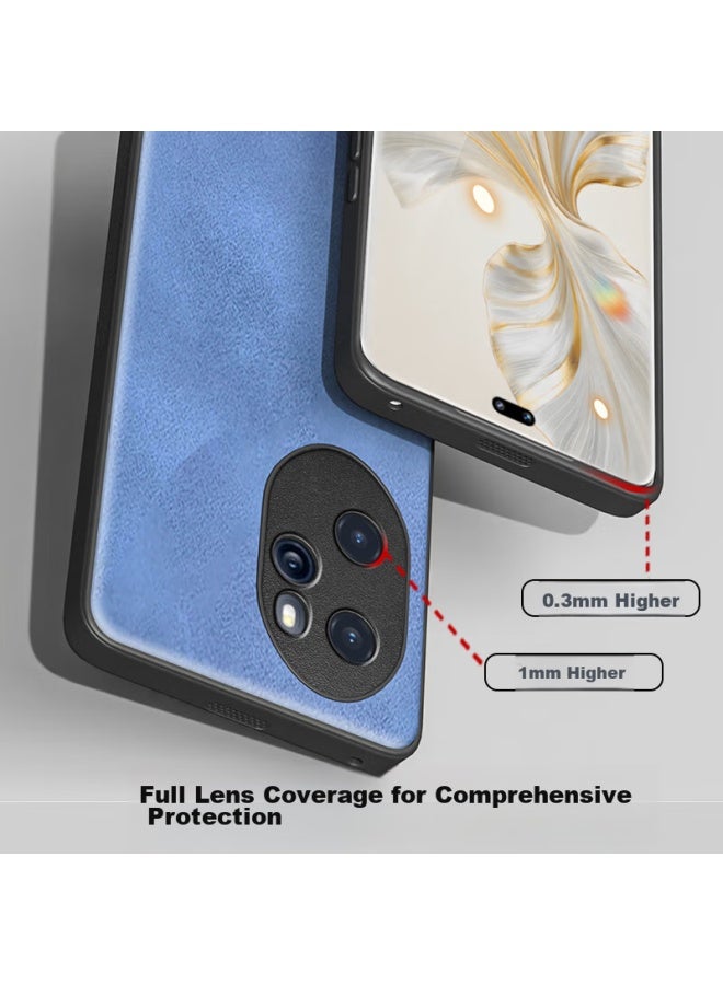 Hotfire Phone Case For Honor 100 Pro, Honor 100 Pro Protective Cover, Upgraded Skin-like Lambskin Matte Lens Full Protection Silicone Case For Men And Women - Coral Blue - Image 5