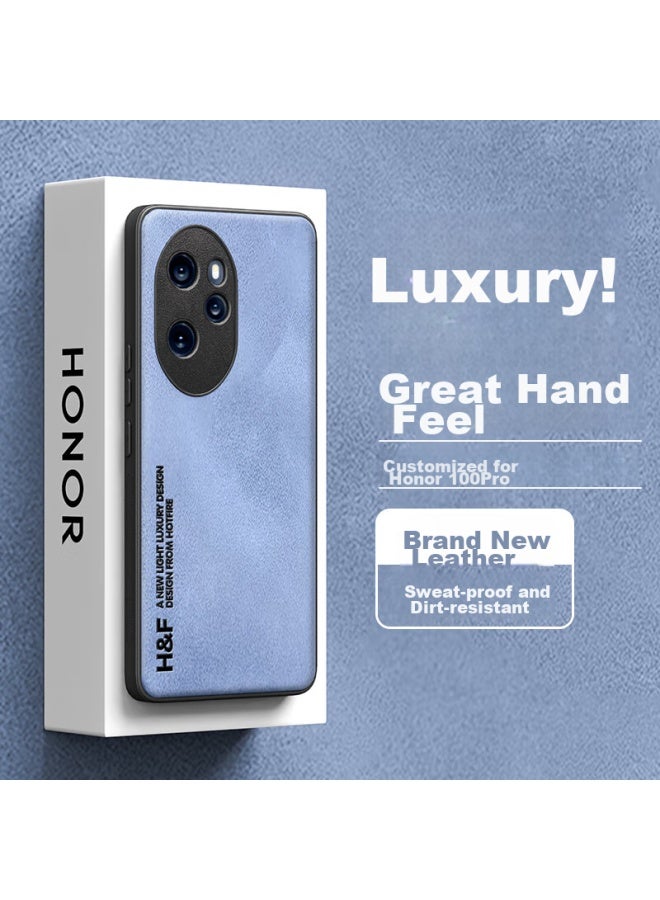 Hotfire Phone Case For Honor 100 Pro, Honor 100 Pro Protective Cover, Upgraded Skin-like Lambskin Matte Lens Full Protection Silicone Case For Men And Women - Coral Blue - Image 1