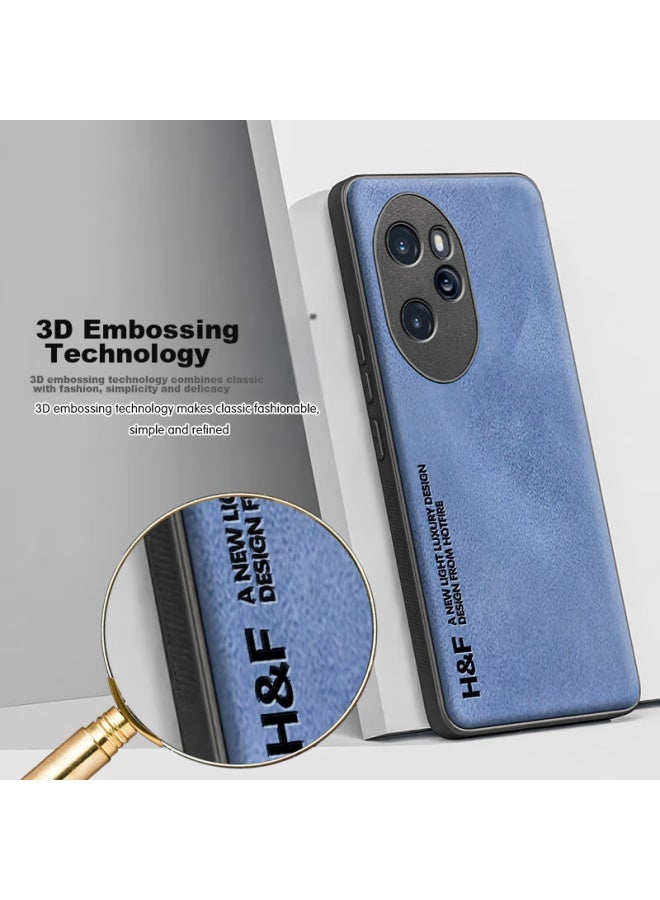 Hotfire Phone Case For Honor 100 Pro, Honor 100 Pro Protective Cover, Upgraded Skin-like Lambskin Matte Lens Full Protection Silicone Case For Men And Women - Coral Blue - Image 2