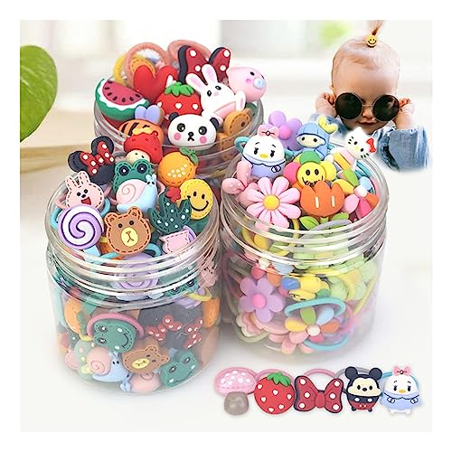 NEOBABY Hair Bands with Cartoon Characters Stickers Elastic Rubber Bands Hair Accessories |Fancy Design Toddler | Multicolor for Baby Girls and Kids (Assorted, 6 Pairs) - Image 2
