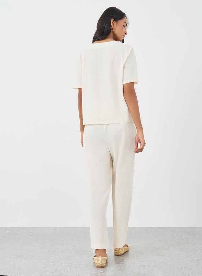 تايك تو طقم بلوزة وبنطلون مزين بزرين - Image 5