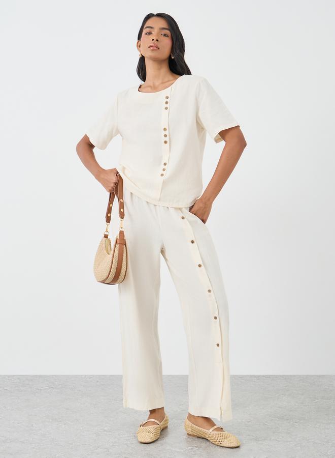 تايك تو طقم بلوزة وبنطلون مزين بزرين - Image 1