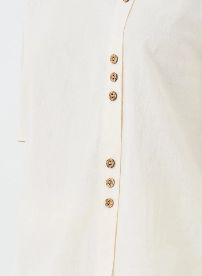 Take Two Take Two Button Decorated Top and Pants Co-Ords