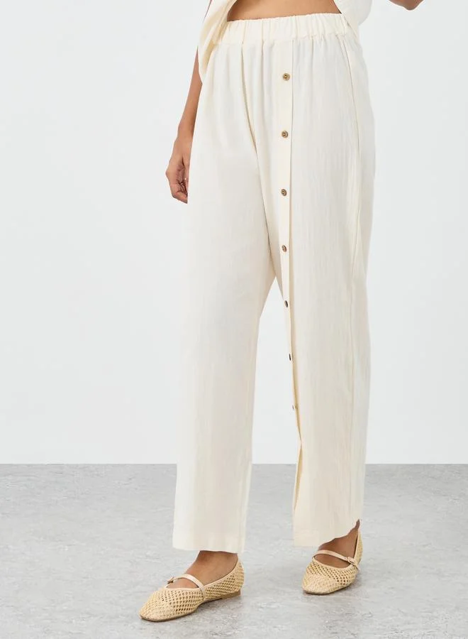 Take Two Take Two Button Decorated Top and Pants Co-Ords
