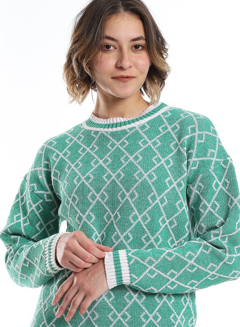 Caesar Women Wool Pullover With Round Neck - Image 3