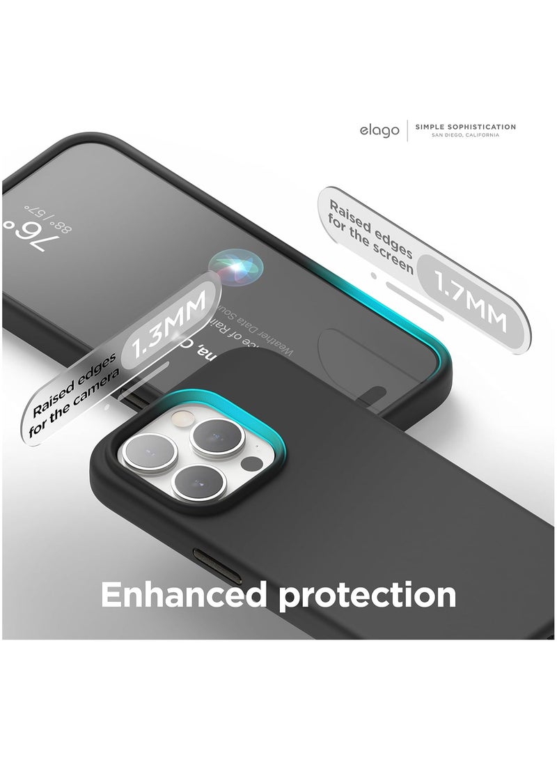 Elago Magnetic Liquid Silicone for iPhone 15 Pro MAX Case Cover with MagSafe Shockproof - Black - Image 2