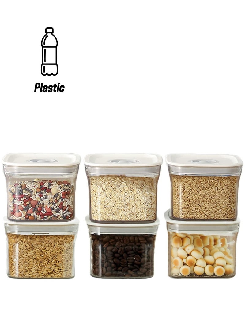 GGEROU Airtight Food Storage Containers,Set of 6，Food Grade Plastic Sealed Storage Tank for Candy,Coffee,Cereal 500ml - Image 1