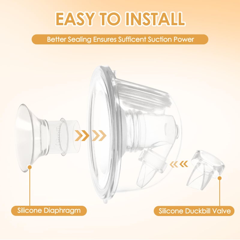 Ultrafire 10PCS Flange Inserts 13/15/17/19/21mm for 24mm Flange/Shield of Most Pumps, Breast Pump Accessories Compatible with S9/S9pro/S12/S12pro, Including Extra 2-Pack Duckbill Valve - Image 4