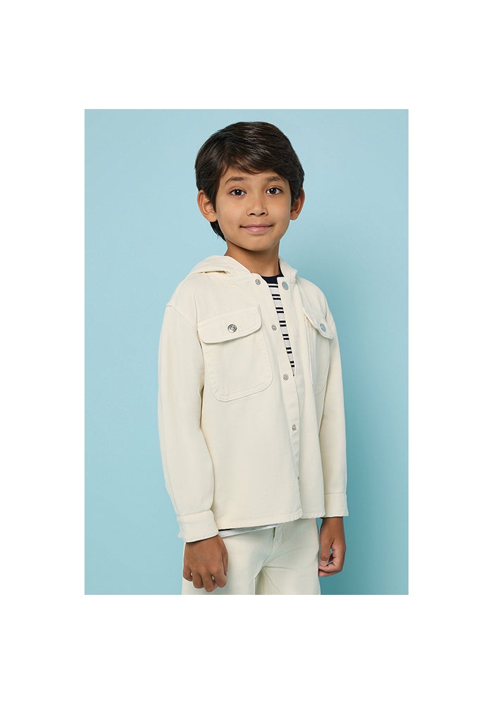R&B Solid Hooded Shirt with Long Sleeves - Image 3