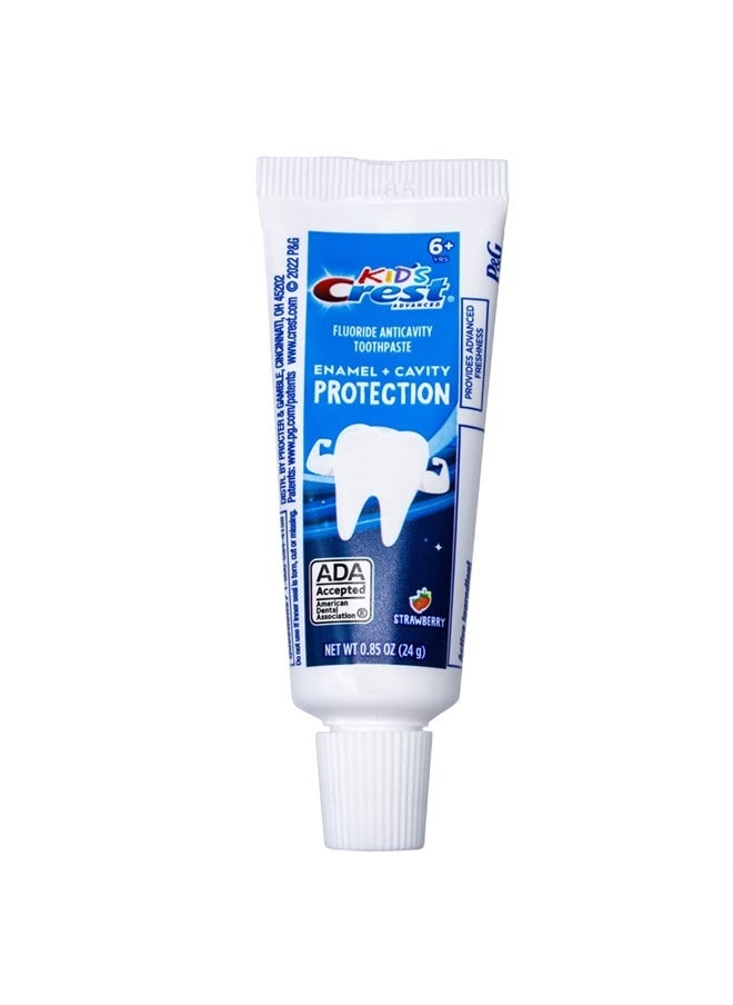 Crest Kids Advanced Toothpaste, Junior Toothpaste 6+ Years Old Enamel + Cavity Protection with Strawberry Flavor, Travel Size 0.85oz (24g) - Pack of 12  - Image 3