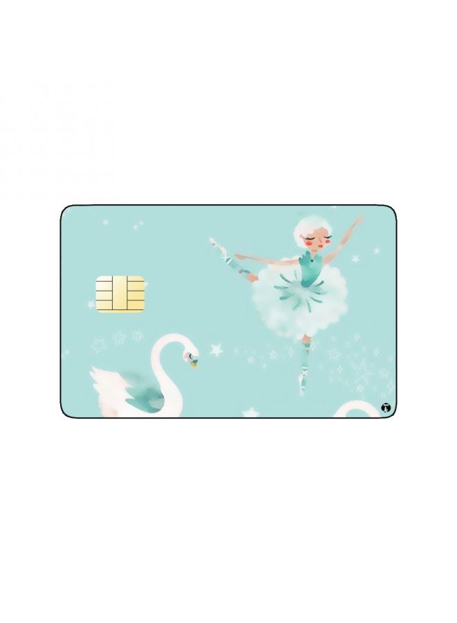 RKN PRINTED BANK CARD STICKER Beautiful White Swans Drawing - Image 1
